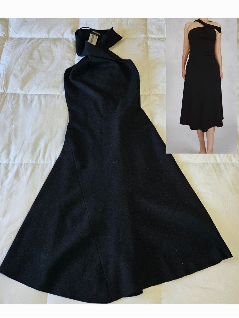 Tom Ford Black Cross-Neck Midi Dress – Size XS – PRE PROTO – Made in Italy